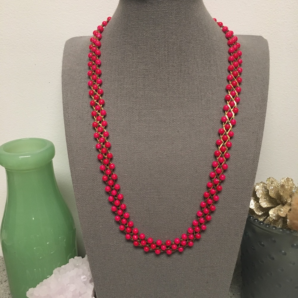 Vintage Red Bead Statement Necklace